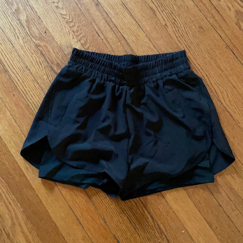 Black running shorts